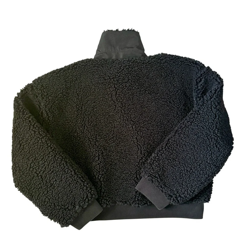 J.Crew Teddy Sherpa Bomber Short Jacket Black Medium NWT
